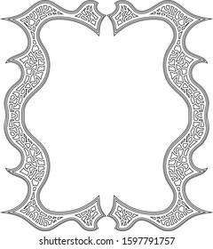 Illustration of a tangled frame for antistress coloring book for adults. Outline black and white drawing for fun colouring. Vector illustration
