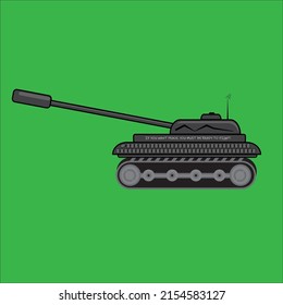 illustration of a tank with a long barrel, suitable for game applications, toys, playgrounds, kid apparel, and other children products