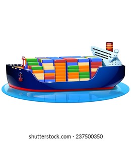illustration of tanker on water
