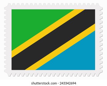 illustration Tanzania flag stamp