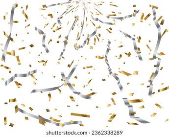 Illustration von Band und Konfetti