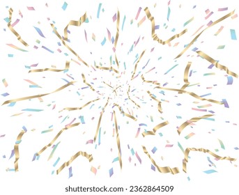 Illustration of tape and confetti