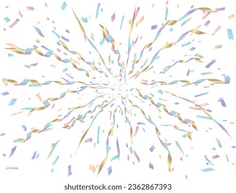 Illustration of tape and confetti