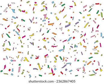 Illustration of tape and confetti