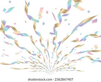 Illustration of tape and confetti