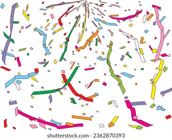 Ilustración de cinta y confeti