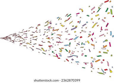 Illustration of tape and confetti