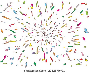 Illustration of tape and confetti
