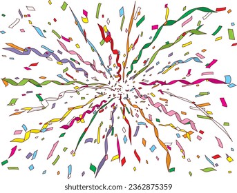 Illustration von Band und Konfetti