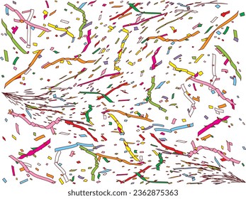 Illustration of tape and confetti
