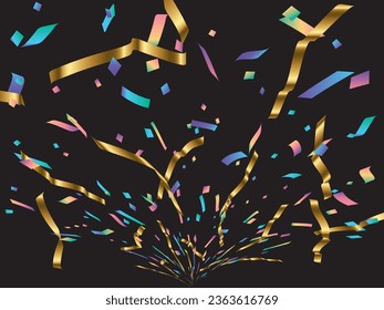 Illustration of tape and confetti