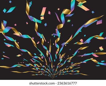 Illustration of tape and confetti