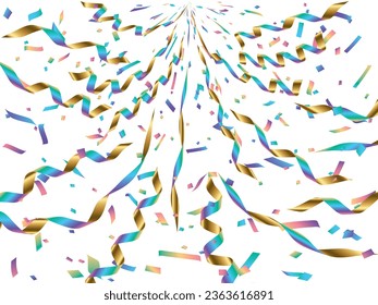 Illustration of tape and confetti