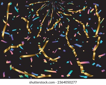 Illustration of tape and confetti