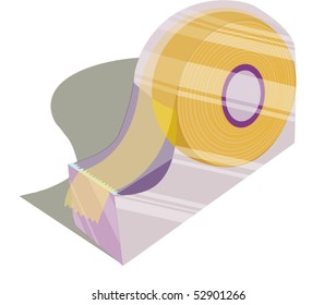 Illustration of a tape dispenser on a white background