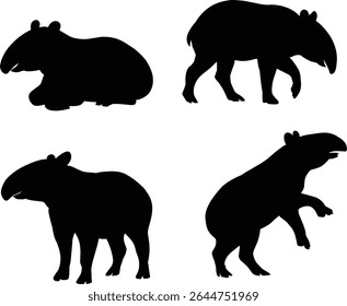 Ilustração de uma silhueta de animal de anta