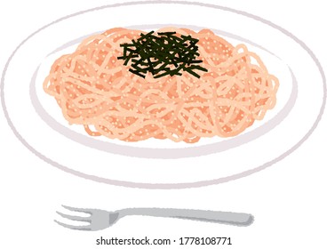 明太子パスタ のイラスト素材 画像 ベクター画像 Shutterstock