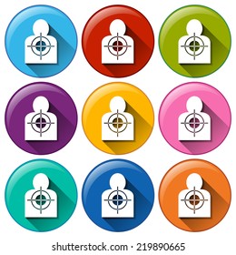 Illustration of the target buttons on a white background 