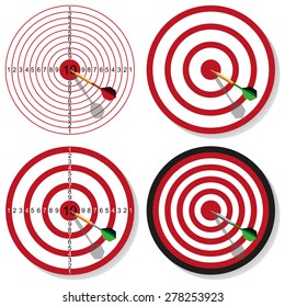 illustration of target with dart and numbers on a white background