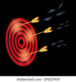 illustration target with fire arrows