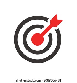 illustration of target icon to aim for, achievement arrow. vectors. very suitable for use in business, websites, applications, logos, apps and more