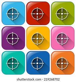Illustration of the target icons on a white background  
