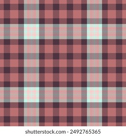 Illustration tartan vector textile, intense plaid background texture. Greeting fabric seamless check pattern in light and pink colors palette.