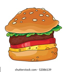 An illustration of a tasty hamburger