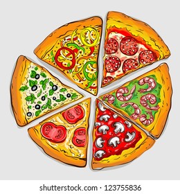 illustration of tasty pizza