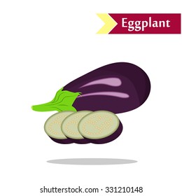 the illustration with  tasty vegetables - the eggplants.