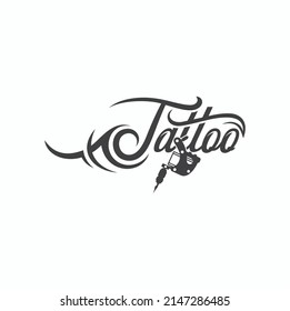 Illustration der Tätowiermaschine, Ikone für Tätowierstudio.