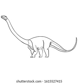 Illustration for tattoo. One line dinosaur. Art outline . Tattoo dinosaur