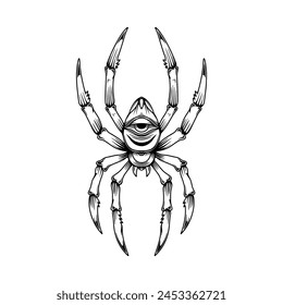 Illustration von Tattoo Stil Spinne. Vektorgrafik-Designelement