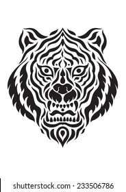 illustration tattoo tiger's head graphic design