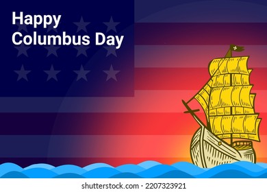 the illustration of the tawny ship of columbus is suitable for your design