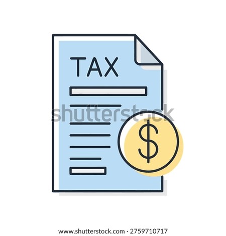 Illustration of tax document with dollar sign