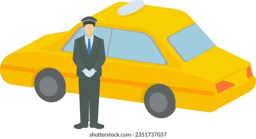 
Illustration of a taxi driver