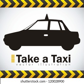 Illustration of taxi icons, transport industry, vector illustration