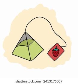 Illustration of tea bag flat design