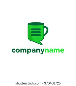Illustration of Tea Coffee Cup Logo Design, Vector Image EPS 10. Flat minimalistic style.