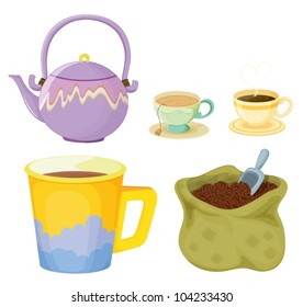 Illustration von Tee- und Kaffeeartikeln