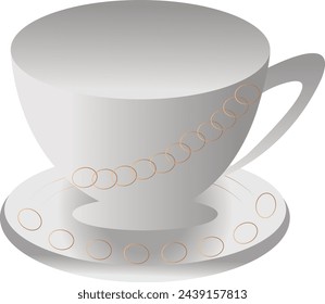 illustration of tea cup mockup vector design white background