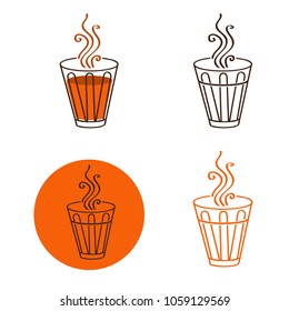 Illustration of Tea Glass Logo or Emblem Collection