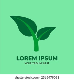 Illustration of Tea Leafs Logo Template