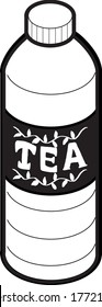 Illustration of tea in a plastic bottle of beverage