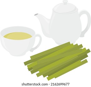 Illustration of tea using lemongrass