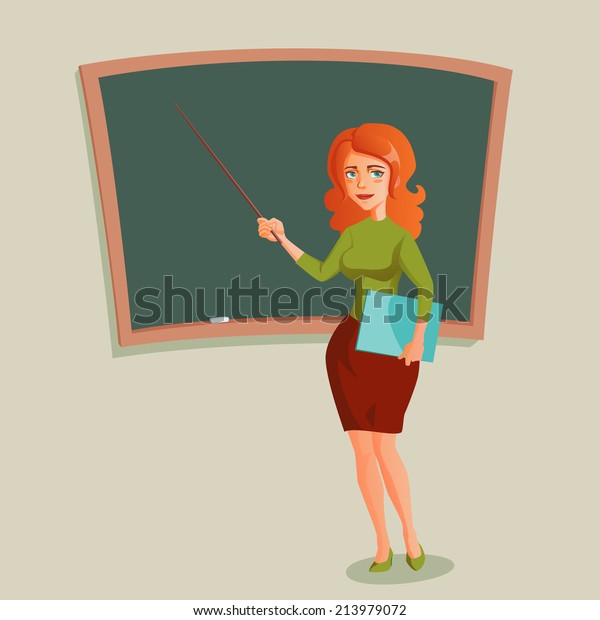 Illustration Teacher Blackboard Stock Vector (Royalty Free) 213979072