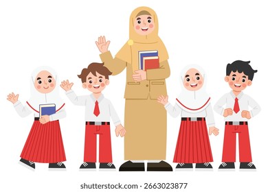 Illustration of Teacher and Students