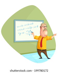 illustration of teacher taking class in vector