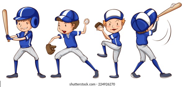 Ilustración de un equipo de béisbol